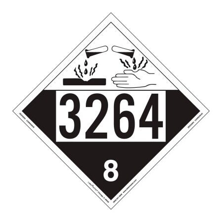 American Labelmark Co LabelMaster ZEZ43264 Corrosive Placard, UN 3264, Removable Vinyl, 25/Pack ZEZ43264